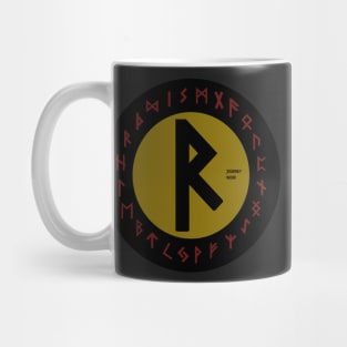 Yellow Raidho Elder Futhark  | Viking Rune Symbol Mug